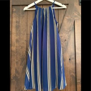 Blue Rain Blue Stripe Trapeze Dress sz XS